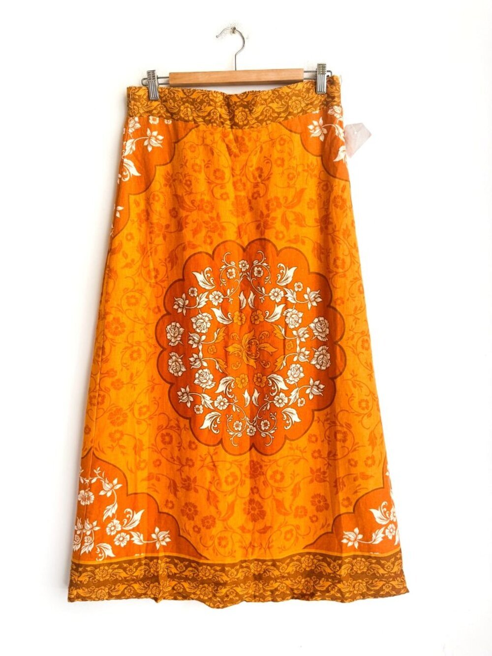 Rachel Zoe Linen Blend A Line Maxi Dress Mustard M